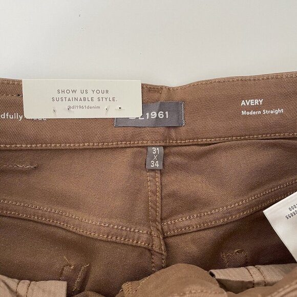 DL1961 Avery Modern Straight Jeans Men's brown denim jeans size 31x34 - Picture 7 of 9